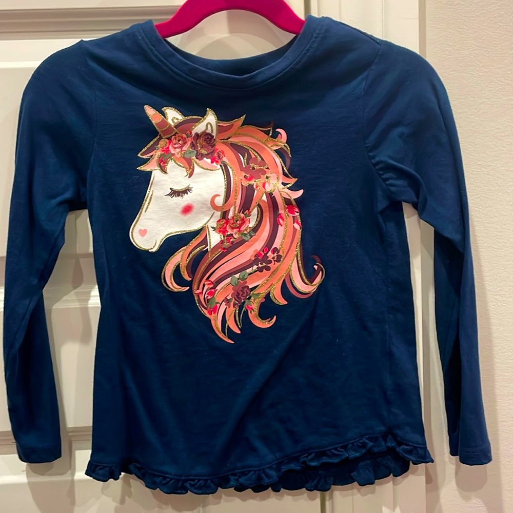 Long sleeve glitter unicorn shirt